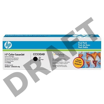 Тонер-картридж двойная упаковка HP CC530AD черный LJ CP2025/CM2320