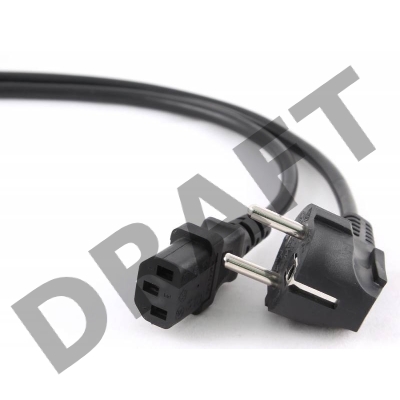 Кабель питания Gembird 1.8м, VDE(0.75мм), черный, с зазем., пакет PC-186-VDE