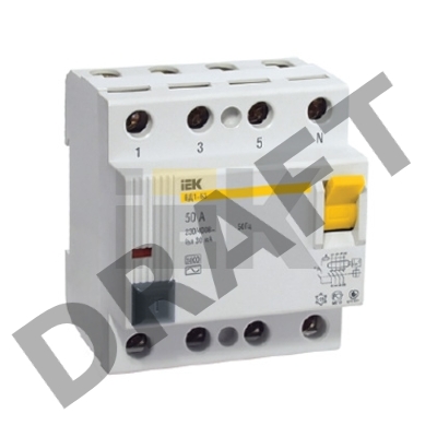 Выключатель дифференциального тока (УЗО) 4п 63А 300мА тип AC ВД1-63 ИЭК MDV10-4-063-300