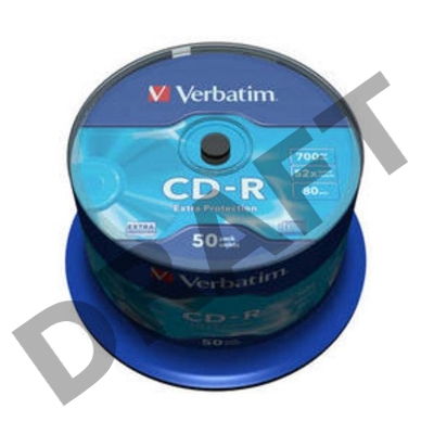 Диск CD-R Verbatim 700Mb 52x Cake Box (50шт) (43351)
