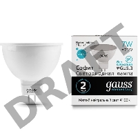 Лампа светодиодная Gauss Elementary MR16 7Вт цок.:GU5.3 спот 220B 4100K св.свеч.бел.ней. MR16 (упак.:10шт) (13527)
