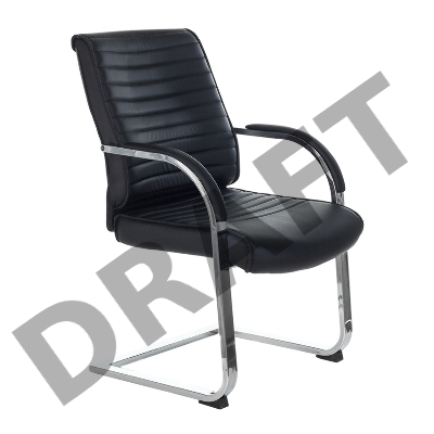 Кресло Бюрократ T-8010N-LOW-V/BLACK на полозьях черный Leather Black искусственная кожа