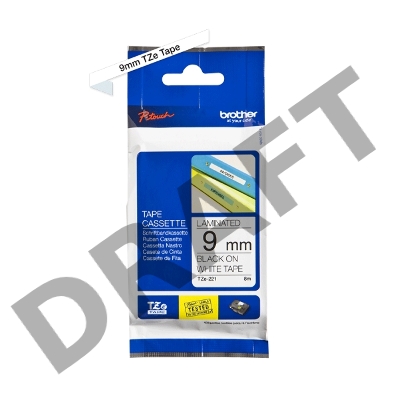 Наклейка ламинированная TZ-E221 (9 мм черн/бел, аналог TZ-221)