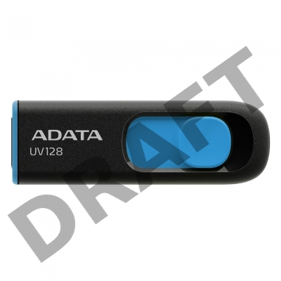 Флеш диск  ADATA Flash Drive 64Gb UV128 AUV128-64G-RBE {USB3.0, BLACK/BLUE}