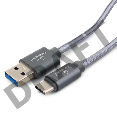 Кабель USB 3.0 Cablexpert CC-P-USBC03Gy-1M, AM/Type-C, серия Platinum, длина 1м, титан, блистер