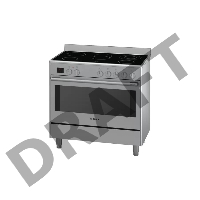 Электрическая плита с духовкой BOSCH HCB738357M Отдельностоящая Series 8, 846-880 x 898 x 600, 5 зон готовки мощностью 1.2-2.2 кВт, духовка на 112 л мощностью 3.1 кВт, 8 режимов работы, гриль, каталитическое покрытие духовки, регулируемая высота плиты