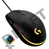 Мышь Logitech Mouse G102 LIGHTSYNC  Gaming Black Retail