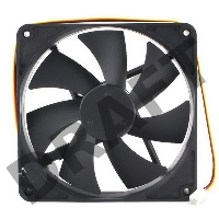 Вентилятор Gembird D14025HM-3 140x140x25, гидродинамический, 3 pin, провод 40 см {80}