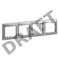 Электроустановочные изделия Legrand Legrand 770154 Рамка 4п гор. Алюминий Valena