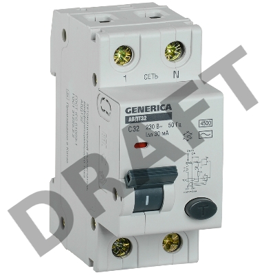 Автоматический Выключатель Дифф. Тока Iek MAD25-5-032-C-30 АВДТ 32 C32 - GENERICA