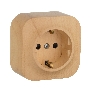 Электроустановочные изделия Legrand Legrand 782280 Розетка с заземлением с защитными шторками (Дерево)