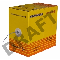 Кабель витая пара U/UTP, категория 5e, PVC, 4PR, 24AWG, медный, внутренний, серый, 305 м