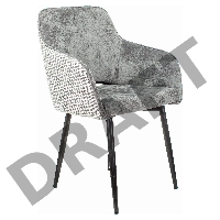 Стул для кухни Бюрократ KF-7 серый Light 19 гусиная лапка металл черный на ножках (KF-7/LT19/GF)