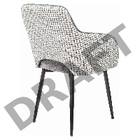 Стул для кухни Бюрократ KF-7 серый Light 19 гусиная лапка металл черный на ножках (KF-7/LT19/GF)