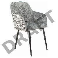 Стул для кухни Бюрократ KF-7 серый Light 19 антик металл черный на ножках (KF-7/LT19/TWIST)