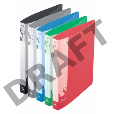 Папка на 4-х D-кольцах Бюрократ -0840/4DRED A4 пластик 0.8мм кор.40мм внут.и торц.карм красный