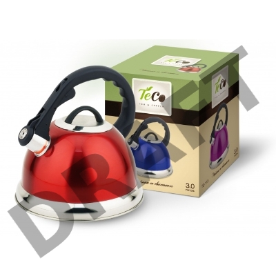 Чайник TECO 3,0 л. со свистком, TC-115, из нержавеющей стали, капсулированное дно    