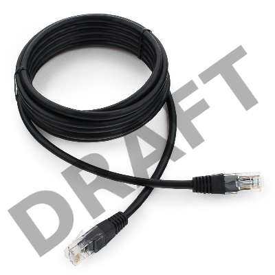 Патч-корд UTP Cablexpert PP12-3M/BK 5e, 3м, литой, многожильный (чёрный)