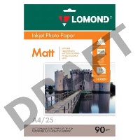 Фотобумага LOMOND Односторонняя Матовая, 90г/м2, A4 (21X29,7)/25л. для струйной печати