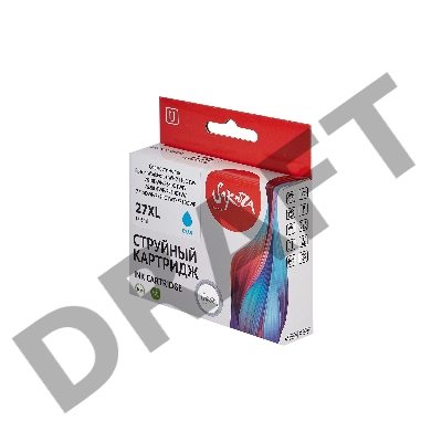 Струйный картридж Sakura C13T27124022 (27XL Cyan) для Epson, голубой, 14,6 мл., 1100 к.