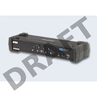 Переключатель KVM ATEN CS1784A-AT-G KVM+Audio+USB 2.0, 1 user USB+DVI => 4 cpu USB+DVI, со шнурами USB 4х1.8м., 2560x1600 60Hz DVI-D Dual Link/2048x