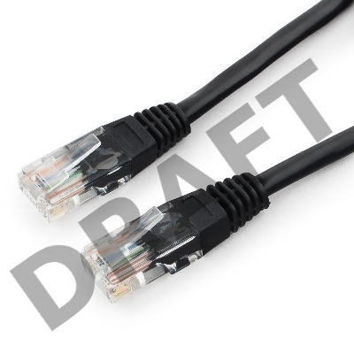 Патч-корд UTP Cablexpert PP12-3M/BK 5e, 3м, литой, многожильный (чёрный)