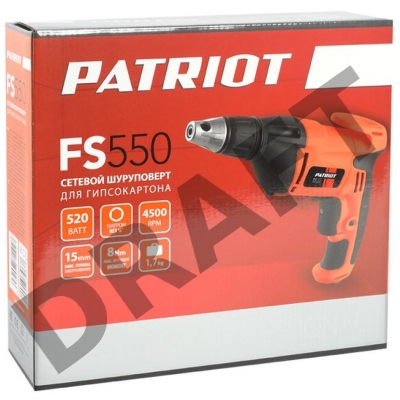 Дрель-шуруповерт Patriot FS 550 520Вт патрон:держатель бит 1/4