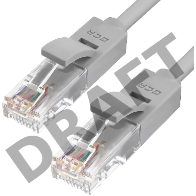 Патч-корд Greenconnect прямой 6.0m UTP кат.5e, серый, позолоченные контакты, 24 AWG, литой, GCR-LNC03-6.0m, ethernet high speed 1 Гбит/с, RJ45, T568B Greenconnect Патч-корд прямой 6.0m UTP кат.5e, серый, позолоченные контакты, 24 AWG, литой, GCR-LNC03-6.0