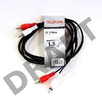 Кабель соединительный 2xRCA (M) - 2xRCA (M) черный 1,5m, Telecom <TAV7158-1.5M>