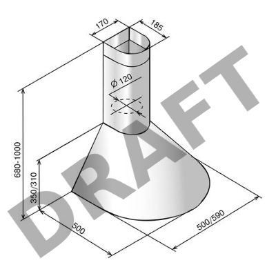 Вытяжка каминная Elikor Эпсилон 60П-430-П3Л белый/золотистый управление: ползунковое (1 мотор)