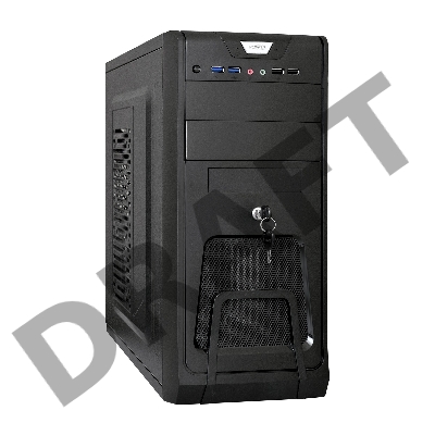 Корпус Miditower ExeGate CP-603UB Black, ATX, <без БП>, 2*USB+2*USB3.0, Audio, замок блокировки кнопки питания