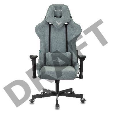 Кресло игровое Бюрократ VIKING KNIGHT LT28 FABRIC серо-голубой крестовина металл/пластик