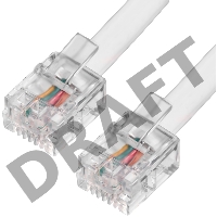 Телефонный шнур удлинитель для аппарата Greenconnect 4.0m GCR-TP6P4C-4.0m, 6P4C (джек 6p4c - jack 6p4c) белый