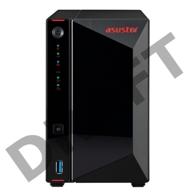 Сетевое хранилище ASUSTOR AS5202T 2-Bay NAS/Media player/Intel Celeron J4005 2.0GHz up to 2.7GHz (Dual-Core ), 2GB SO-DIMM DDR4, noHDD(HDD,SSD),/2x 2,5Gb (LAN)/3xUSB3.2,HDMI/4ip camera license ; 90IX0171-BW3S10