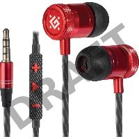 Гарнитура Defender Pollaxe черный + красный, кабель 1,2 м