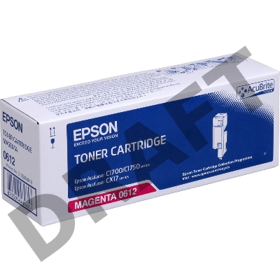 Тонер-картридж Epson 612 Magenta (C13S050612) пурпурный, 1400 стр, для AcuLaser AL-C1700/1750/CX17