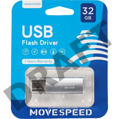 Накопитель USB2.0 32GB Move Speed M3 серебро