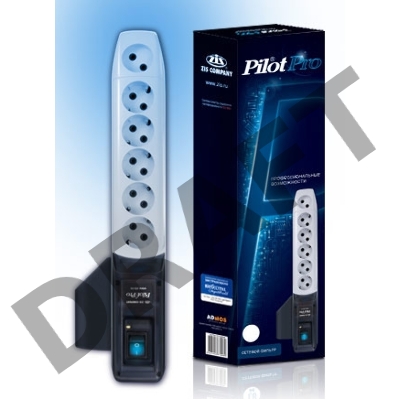 Сетевой фильтр Pilot Pro 5м (6 розеток) серый (коробка)