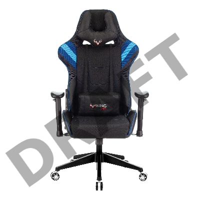 Кресло игровое Бюрократ VIKING 4 AERO BLUE две подушки черный/синий искусст.кожа/ткань