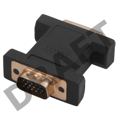 Переходник Rexant (17-6808) ПЕРЕХОДНИК  шт.VGA - гн.DVI-I  позолоченный  GOLD