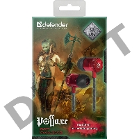 Гарнитура Defender Pollaxe черный + красный, кабель 1,2 м