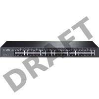 Сетевой коммутатор  TP-Link SMB TL-SG1048 Коммутатор 48-port Gigabit Switch, 1U 19-inch rack-mountable steel case