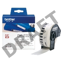 Бумажная клеящаяся лента Brother DK22210 (белая, ширина 29 мм x 30.48 м)
