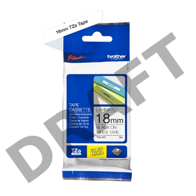 Наклейка ламинированная TZ-E241 (18 мм черн/бел, аналог TZ-241)