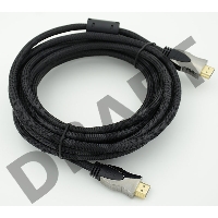 Кабель HDMI Ver.1.4 Gray jack HDMI(19pin)/HDMI(19pin) (5м) феррит.кольца Позолоченные контакты