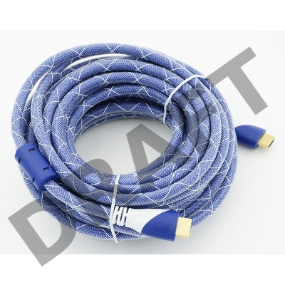 Кабель HDMI Ver.1.4 Blue/white jack HDMI19 (m)/HDMI19 (m) 10м феррит.кольца Позолоченные контакты