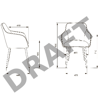 Стул для кухни Бюрократ KF-7 серый Light 19 гусиная лапка металл черный на ножках (KF-7/LT19/GF)