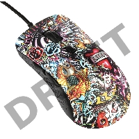 Мышь Qumo  Splash M40, проводная, оптическая, 6 кноп., подсв. 7 цв., 1200/1600/2400/3200 dpi, waterprinting