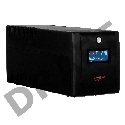 Источник бесперебойного питания ExeGate EP212520RUS Power Smart ULB-1500 LCD<1500VA, Black, 4 евророзетки, USB>