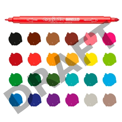 Фломастеры Universal CARIOCA BIRELLO 41521 двухсторонние 24 цв. коробка с европодвесом